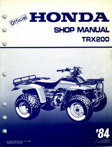 DOWNLOAD 1984-1997 Honda TRX200 Repair Manual (TRX 200)