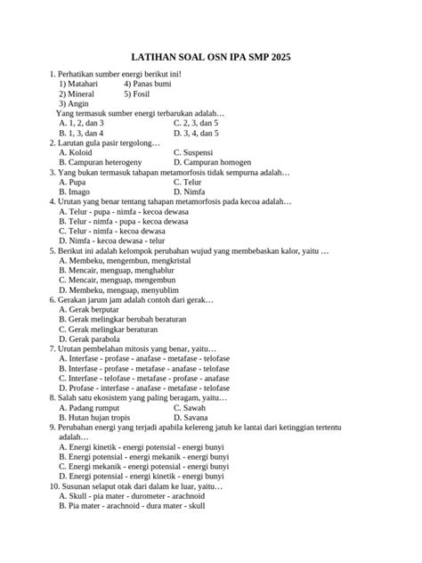 Download Bank Soal OSN SMP/MTs 2025 Terlengkap - wintechmobiles.com