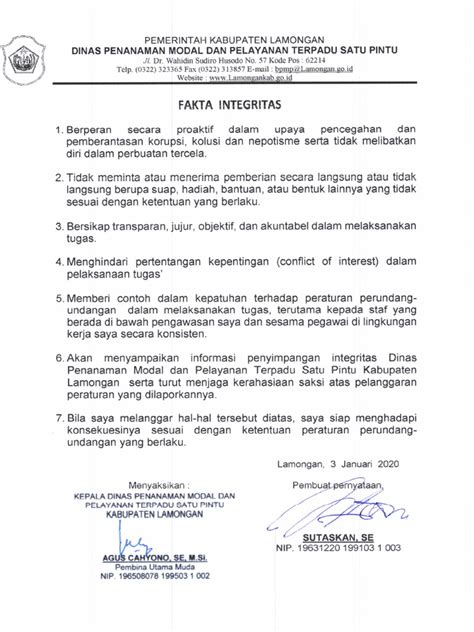 download pakta integritas - elchoricharrua.com