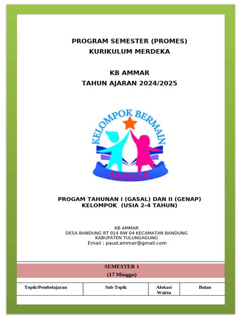 download program semester paud - elchoricharrua.com