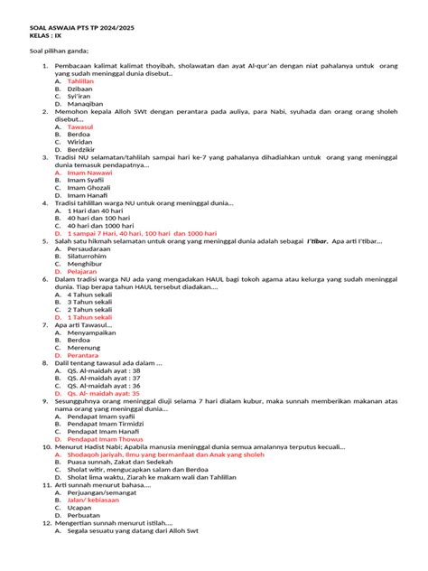 download soal aswaja mts - elchoricharrua.com