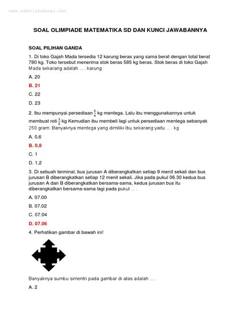 download soal olimpiade matematika sd pilihan ganda - elchoricharrua.com