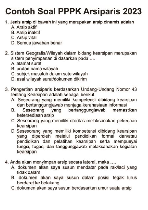 download soal pppk arsiparis - elchoricharrua.com