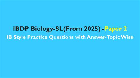 DP Biology: IB Style Topic tests for the 2025 guide