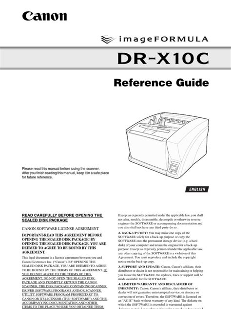 DR-X10C Reference Guide