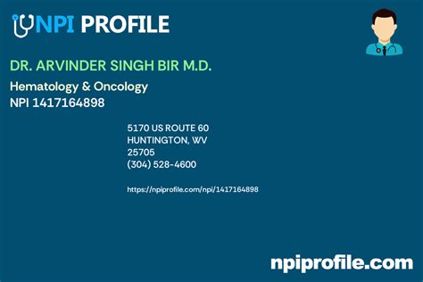 DR. ARVINDER SINGH BIR M.D. NPI 1417164898