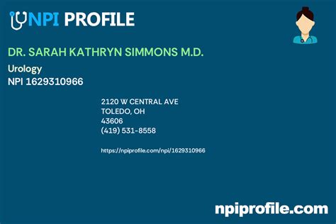 DR. SARAH KATHRYN SIMMONS M.D. NPI 1629310966