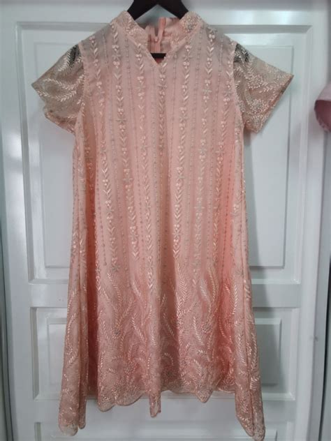 dress brokat peach - elchoricharrua.com