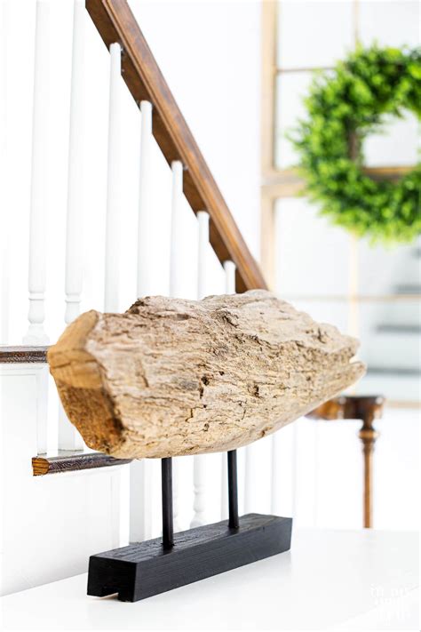 Driftwood Sculpture Table Top Stand DIY - In My Own Style - muktibox.com