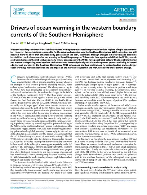 Drivers of ocean warming in the western boundary currents of the ... - raincitystudios.com