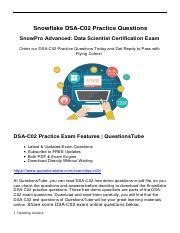 DSA-C02 Schulungsunterlagen