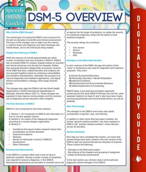 DSM 5 Overview Speedy Study Guides