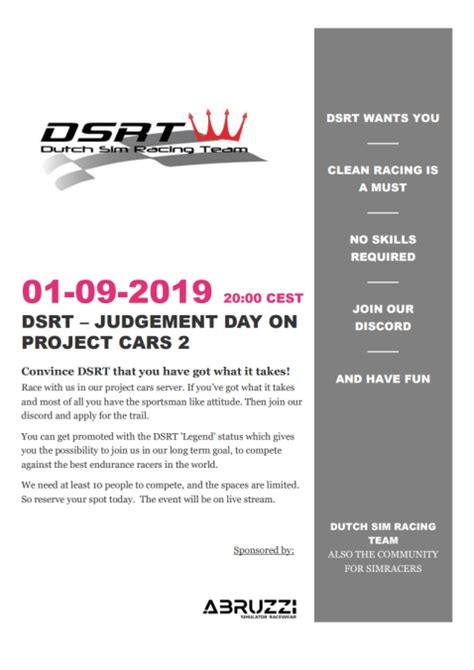 DSRT - Judgement day event : simracing - Reddit