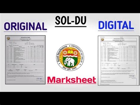 DU SOL Original Marksheet & Digital Marksheet College Updates