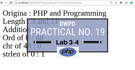 DWPD3.4 Write PHP script to demonstrate string function.