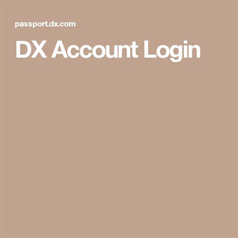 DX Account Login