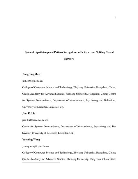 Dynamic Spatiotemporal Pattern Recognition With Recurrent Spiking ... - coolestguyplanet.net
