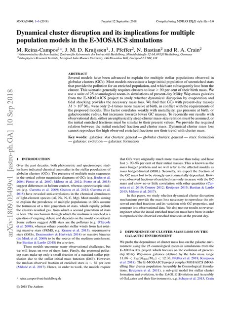 Dynamical cluster disruption and its implications for multiple ... - muktibox.com