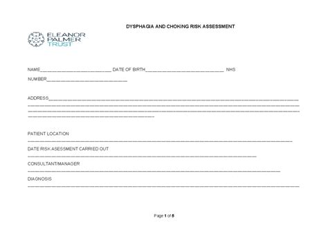 DYSPHAGIA AND CHOKING RISK ASSESSMENT Appendix 7