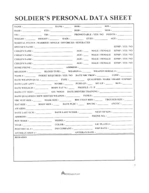 Da Form For Personal Data Sheet Images and Photos finder