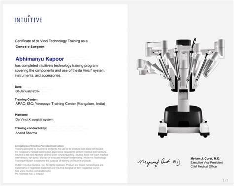Da vinci robotic surgery certification.  Collaborative women&rsquo;s health team with a strong ref...