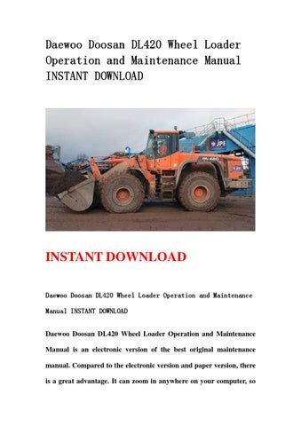 Daewoo doosan dl420 wheel loader operation and maintenance manual instant. - Owners manual for minn kota trolling moters.