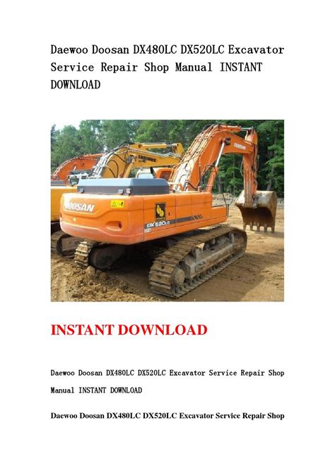 Daewoo doosan dx480lc dx520lc excavator service shop repair manual. - Manuales de servicio de la lavadora haier.