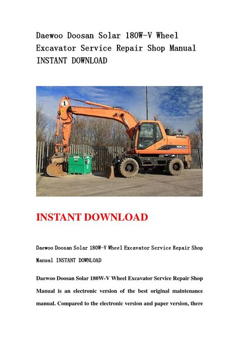 Daewoo doosan solar 180w v wheel excavator service repair shop manual instant download. - Handbook on international sports law handbook on international sports law.