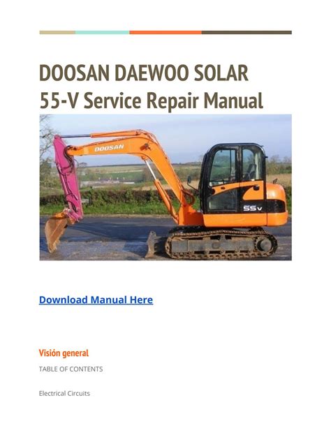 Daewoo doosan solar 200w v excavator maintenance manual. - A guide to being born stories.