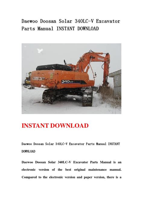 Daewoo doosan solar 340lc v excavator parts manual instant download. - Manuale di officina yanmar 3gm 30.