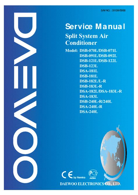 Daewoo dsb 091l dsb 092l klimaanlage reparaturanleitung. - Oreck xl professional air purifier manual.