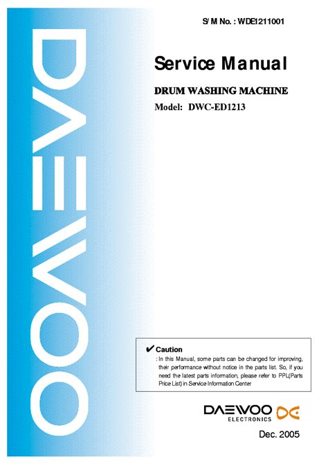 Daewoo dwc ed1213 drum washing machine service manual. - Daihatsu charade service repair workshop manual.