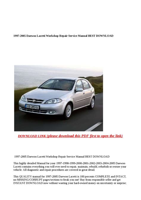 Daewoo lacetti 1997 2005 service repair manual. - Owners manual 2007 ford f150 king ranch.