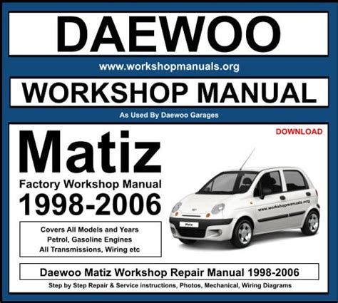 Daewoo matiz 2000 2005 service repair manual. - Genealogia de la toledana discreta.  primera parte..