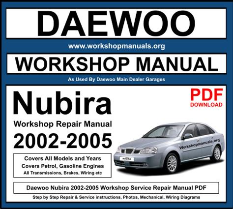 Daewoo nubira lacetti workshop repair manual 2002. - Télécharger peugeot 504 manuel de réparation.