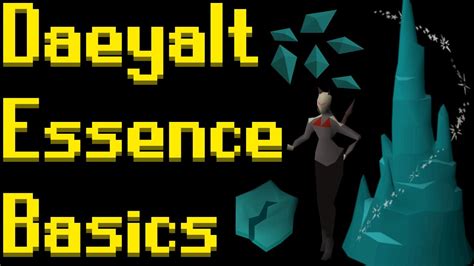 Daeyalt essence. Feb 21, 2023 · Daeyalt is an untradeable kind of essence that provides 50% more experience when runecrafting with it. Daeyalt essence can be obtained after the quest ‘Sins of the Father,’ and with 60 Mining, in the mines underneath Darkmeyer in Morytania. You will need to wear the Vyre Noble clothing obtained during the quest. At the Daeyalt mine, there ... 