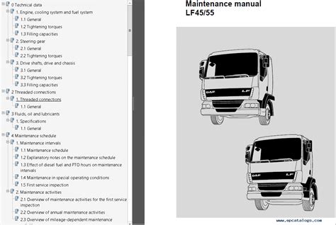 Daf lf45 and daf lf55 series factory service manual. - Technical manual 9 1015 252 10.