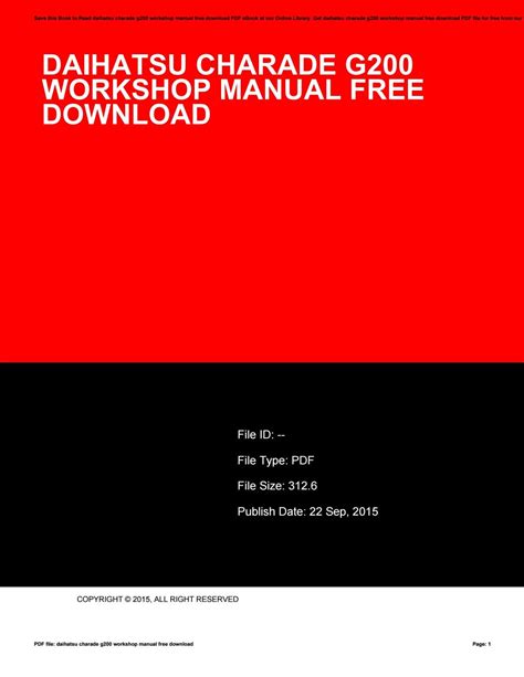 Daihatsu charade g200 workshop manual free download. - 2011 dodge ram 2500 service manual.