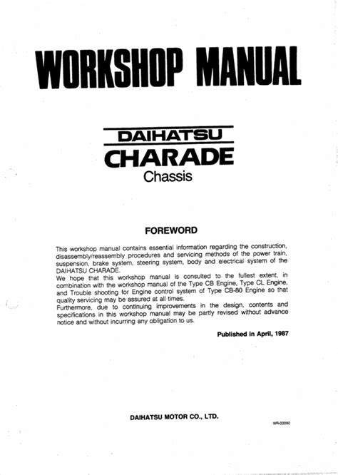 Daihatsu charade service repair manual workshop. - Citroen c2 relay manual fuse diagram.