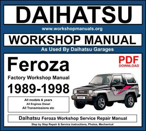 Daihatsu feroza f300 service repair manual 1992 1998 download. - Coast spas tspa mp service handbuch.