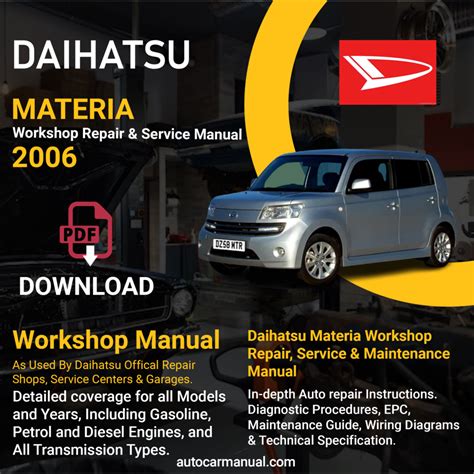 Daihatsu materia fsm workshop service repair wiring manual. - Manuale di servizio del tagliatore di vinile summa.