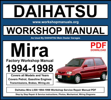 Daihatsu mira mod 2000 service manual. - Cub cadet 7530 7532 7500 series tractor service repair workshop manual.