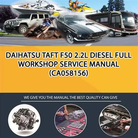 Daihatsu taft f50 2 2l diesel full workshop service manual. - Study guide for clinical procedures for medical assistants.