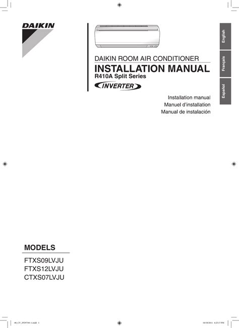 Daikin ftxs09lvju manual. Daikin FTXB18AXVJU Service Manual (84 pages) Inverter Wall Mounted Single Split. Brand: Daikin | Category: Air Conditioner | Size: 11.18 MB. Table of Contents. Service Manual. 1. Table of Contents. 