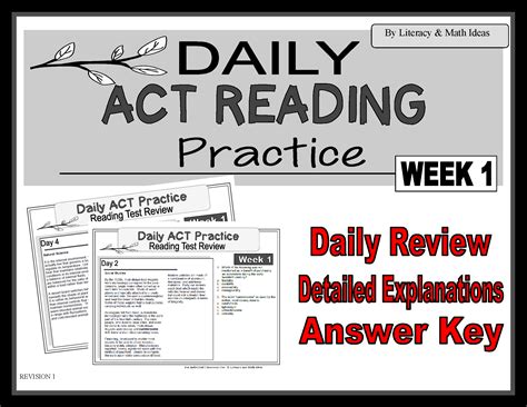 Daily Act Reading Test Practice Week 1 By Literacy And Math Ideas