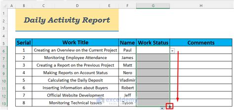 Daily Activity Report Format in Excel Free Download