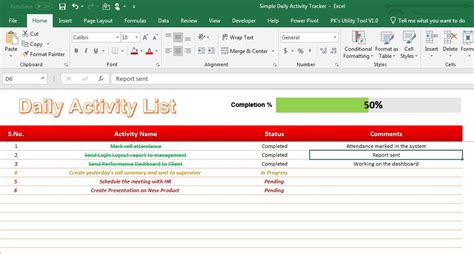Daily Activity Tracker in Excel PK An Excel Expert