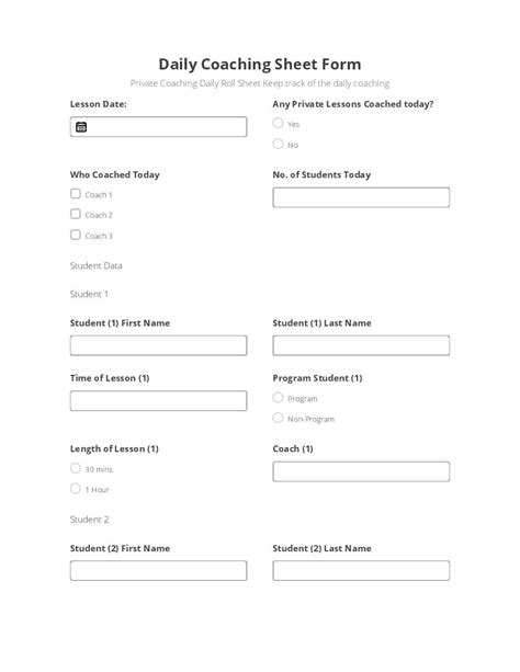 Daily Coaching Sheet Form Flow airSlate