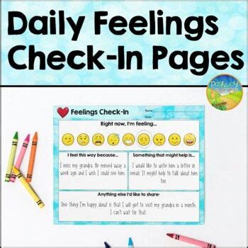 Daily Feelings Check In Worksheets Teaching Resources TPT