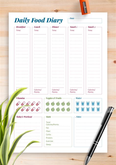 Daily Food Log Template